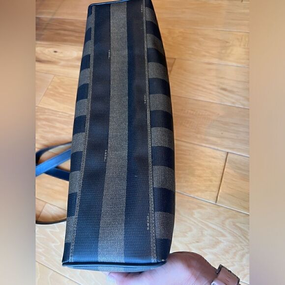 Vintage Fendi Coated Canvas Tote Bag with Leather Trim and Top Zip Closure - Picture 10 of 14